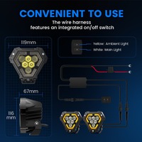 Lámpara de Trabajo Versátil Popular con 7 LED Geométricos, Marcadores Laterales Ámbar y Soporte Ajustable para Montacargas