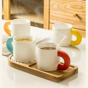 Logo personnalisé imprimé crème blanc café <span class=keywords><strong>Diner</strong></span> tasses lourd classique Vintage rétro Style épais en céramique café porcelaine impression dîners - Product Image 5