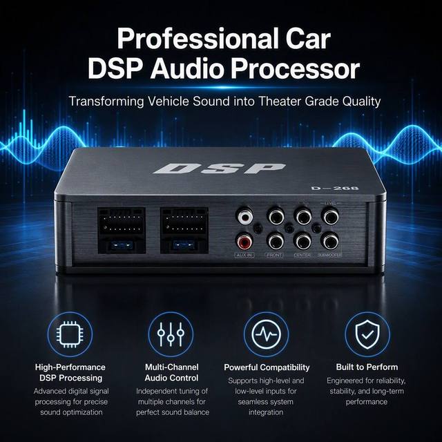 5411 DSP Car Audio Amplifier Digital Bluetooth Processor SNR 90dB Lossless Sound Upgrade for Car Audio