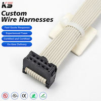 Konektor IDC 2.54MM Kustom, Adaptor PCB LED, Catu Daya, Kabel Pita Datar Abu-abu, Aksesori