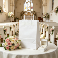 Sacs en papier kraft de luxe personnalisés pour mariage, avec poignées en ruban, écologiques et recyclables, emballage cadeau pour mariée, pour promotion d'exposition