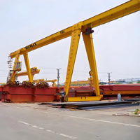 Grúa pórtico monoviga MH de 12.5t, 20t, 25t, 30t, 40t, 50t de capacidad, 10m-20m de alcance, con rieles de suelo, precio.