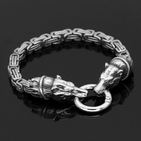 Bracelet en acier inoxydable vintage imperméable Viking Ours polaire pour hommes. Bracelet classique non allergique, bijoux