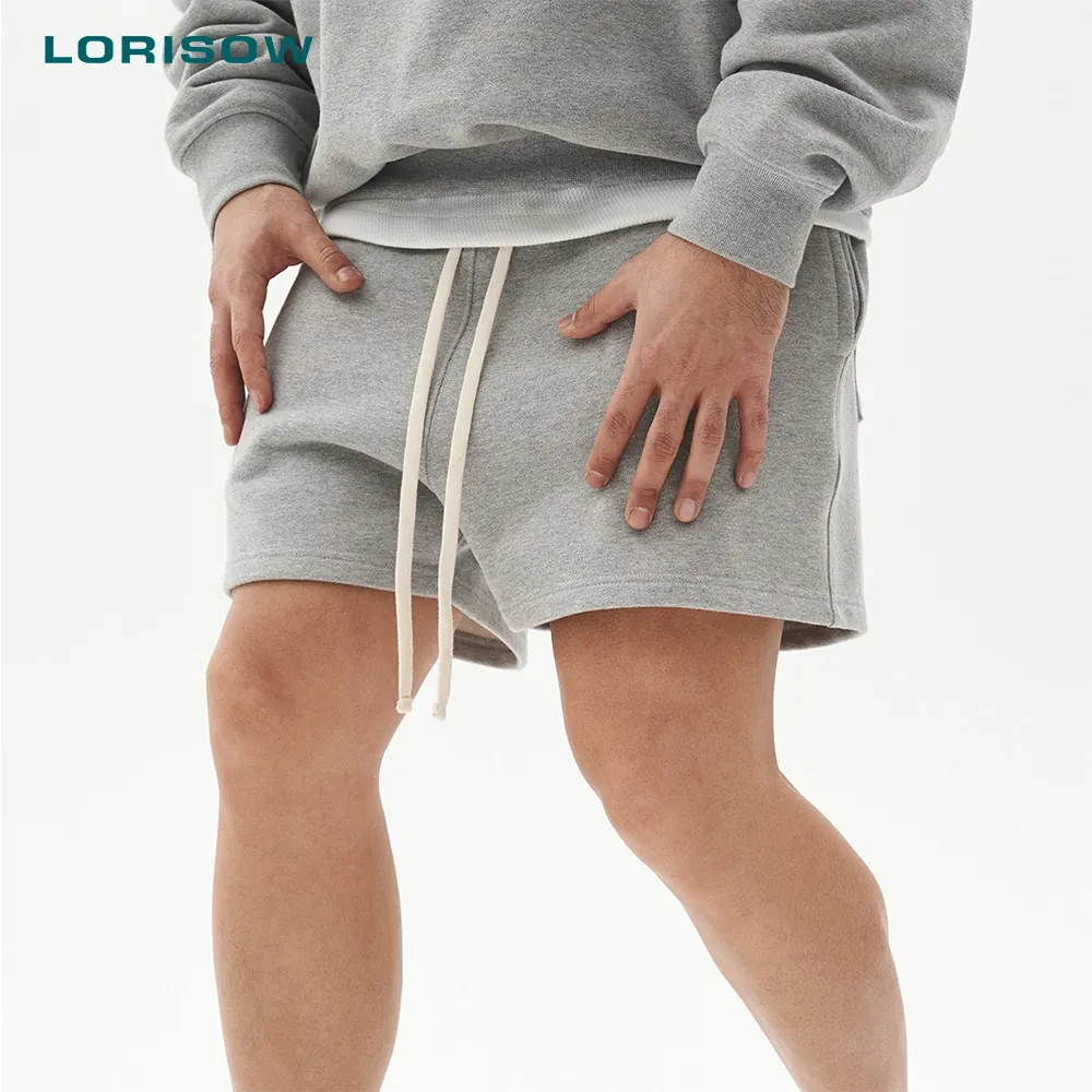 Custom Logo Men Summer Casual Running Knitted Fleece French Terry Jogger Cargo Snack Cotton Sweat Shorts