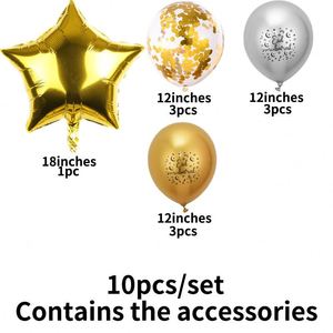 10 Globos de Látex con Estampado de Estrellas y Luna de Feliz Eid Mubarak Ramadán, Set de Globos de Aluminio para Fiesta Musulmana, Decoración de Eid 2025 - Product Image 6