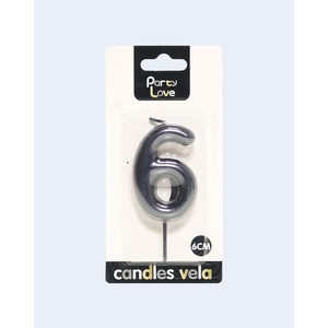 Candela Numero 6 per Feste, Candele di Compleanno da 6 Cm - Product Image 3