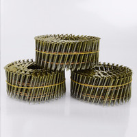 Weather Resistant Bulk 15 Degree Coil Nails Barbed Ring Smooth Shank Iron Roofing Nails for USA Canada