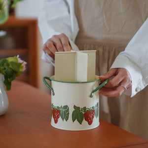 Cubo de almacenamiento de vajilla de Metal de hierro Vintage de estilo antiguo, escurridor de cocina para palillos, suministros para hornear, jaula para palillos de hierro - Product Image 3