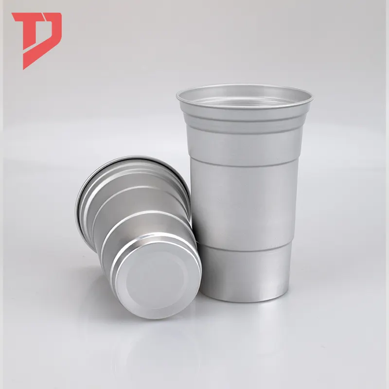 사용자 정의 재사용 가능한 알루미늄 일회용 맥주 콜라 컵 야외 캠핑 재활용 파티 머그 차가운 음료 알루미늄 12 온스 컵
