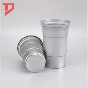 Aangepaste Herbruikbare Aluminium Wegwerp Bier Cola Cup Outdoor Camping Recyclebaar Feest Mok Koude Drank Aluminium 12Oz Beker