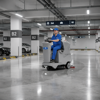 CleanHorse X4 580mm Mesin Penggosok Lantai Otomatis Industri - Mesin Penggosok Lantai Mini Ringkas untuk Pembersihan Profesional