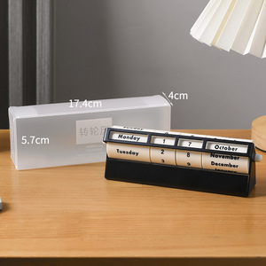 Calendario Perpetuo Giratorio de Lujo para el Hogar, Adorno Decorativo de Metal Premium - Product Image 1