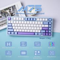Aula M75 Three Mode Wireless Mechanical Keyboard Aluminum Gasket Hot Swappable PBT Keycaps Linear Switch For Windows Mac PC