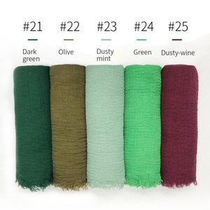 ピュアカラークリンクル通気性95*180 cmドバイイスラム教徒女性毎日モーダルスカーフタッセル付き - Product Image 3