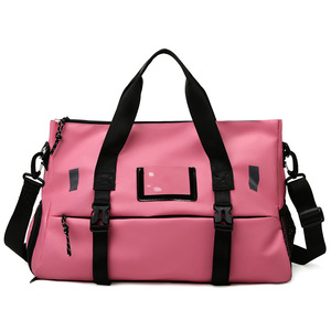 New Korean Version Unisex Faux <b>Leather</b> Travel <b>Bag</b> Dry Wet Separation Fitness <b>Bag</b> Multifunctional Exercise Training <b>Bag</b> 33.9L - Product Image 3