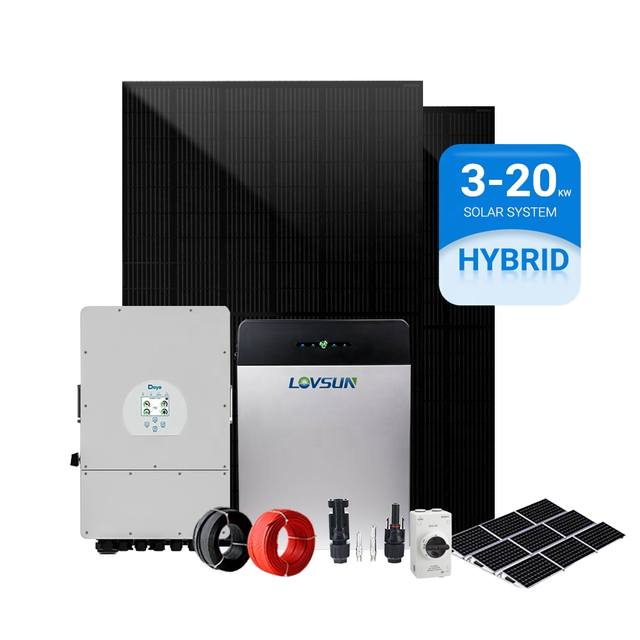 Complete Kits 5kw 10kw Household Hybrid Solar System 15kw 20kw With Lithium Battery 20kwh Solar Energy System for Home