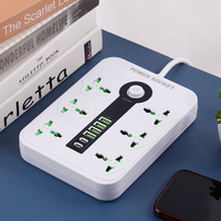 Regleta de Enchufes Universal con 6 Tomas de Corriente, 4 Puertos USB-A + 2 Puertos USB-C de Carga Rápida, Uso Industrial, 10A, Cable de 2m, IP22