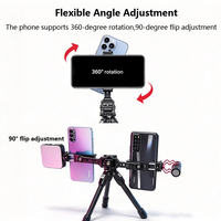 Support de téléphone, support de téléprompteur pour téléphone, support de diffusion en direct, support double téléphone, support pour smartphone, pince de fixation pour téléphone