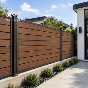 Panneau de protection solaire à lamelles horizontales modernes en aluminium imitation bois pour <span class=keywords><strong>mur</strong></span> <span class=keywords><strong>extérieur</strong></span> de villa - Product Image 6