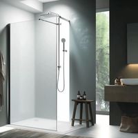 Panneau de douche de salle de bains cloison de douche en verre trempé sans cadre en aluminium écran de douche en verre