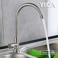 Robinet de cuisine YIDA moderne à col de cygne, monocommande, en acier inoxydable, pour hôtels et centres commerciaux