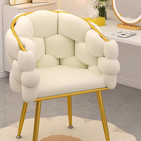 Chaise à bulles lumineuse de luxe pour Nail Art Tabouret de maquillage avec dossier de coiffeuse pour la maison, le bureau et le salon