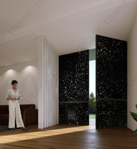 Panneau de pierre de quartzite en marbre d'<span class=keywords><strong>onyx</strong></span> naturel rétro-éclairé de haute qualité Design moderne Texture stratifiée Porte coulissante en verre Forme de grande dalle - Product Image 3
