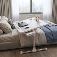 Bureau de lit pliable en bois de qualité supérieure, support d'ordinateur réglable en hauteur, table portable avec tiroir pour travaux d'écriture