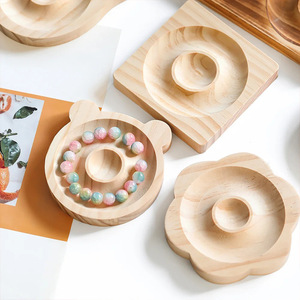 Wooden Jewelry Tray Beaded Display Plate Natural Wood Craft DIY Materials Office Hotel Restaurant Gift Use - Product Image 2