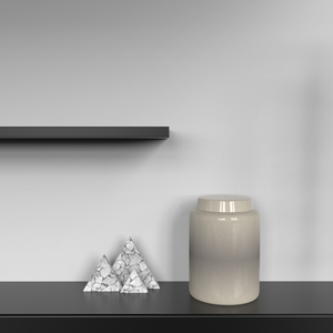 כד קרמי לבן אקולוגי עם גלייז סדוק, גלילי וחלק, לאחסון אפר, ניתן להתאמה אישית, לאספקת הלוויות - Product Image 5