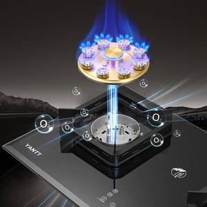 Cuisinière à gaz à écran tactile domestique, double foyer, <span class=keywords><strong>neuf</strong></span> brûleurs, 5,2 kW, grande puissance, feu intense, minuterie, gaz naturel, surface en verre trempé - Product Image 4