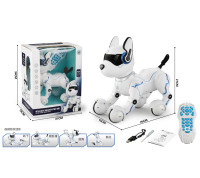 Venta al por mayor de programación de control remoto, control de voz y comandos, batería de litio educativa inteligente, perro robot RC para edades de 4 a 14 años