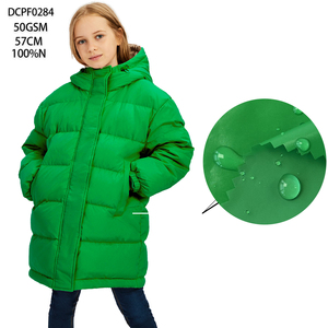 Ультра-легкая дышащая нейлоновая тафта 380 т глянцевое полиуретановое покрытие для девочек 100% Глянцевая нейлоновая ткань для пуховика - Product Image 1