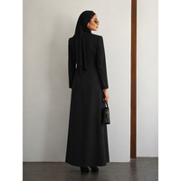 Fabricant Professionnel – Blazer Abaya Maxi Manteau Noir en Crêpe de Haute Qualité, Design Simple, Faible MOQ