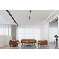 Mobilier de bureau style loft industriel Mobilier d'hôtel 1 + 3 sectionnels Ensemble de canapés de bureau commerciaux en cuir synthétique