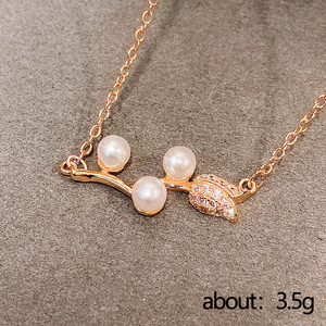 Collana con Ciondolo Stile Perla Rosa per Donne, Catena con Charm Floreale, Gioielli alla Moda per Uso Quotidiano, Regalo - Product Image 6