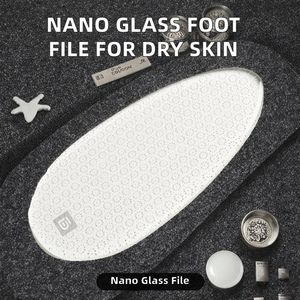 Lime <span class=keywords><strong>à</strong></span> pieds double face <span class=keywords><strong>à</strong></span> long manche <span class=keywords><strong>en</strong></span> <span class=keywords><strong>verre</strong></span> nano transparent de qualité supérieure, nouveaux outils de pédicure pour la maison, pour peaux sèches, dures et craquelées - Product Image 2