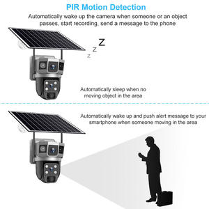 V380 4MP Kép Illuminant Ống Kính Kép PIR + Radar Cảm Ứng Kép Detectionhumanoid Phát Hiện Không Dây 4G Năng Lượng Mặt Trời An Ninh Máy Ảnh - Product Image 6