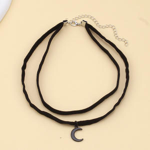 Collar de Moda con Colgante de Luna Negra, Aleación de Zinc, Diseño Geométrico, Varias Capas, Joyería para Fiestas, Origen Yiwu - Product Image 4