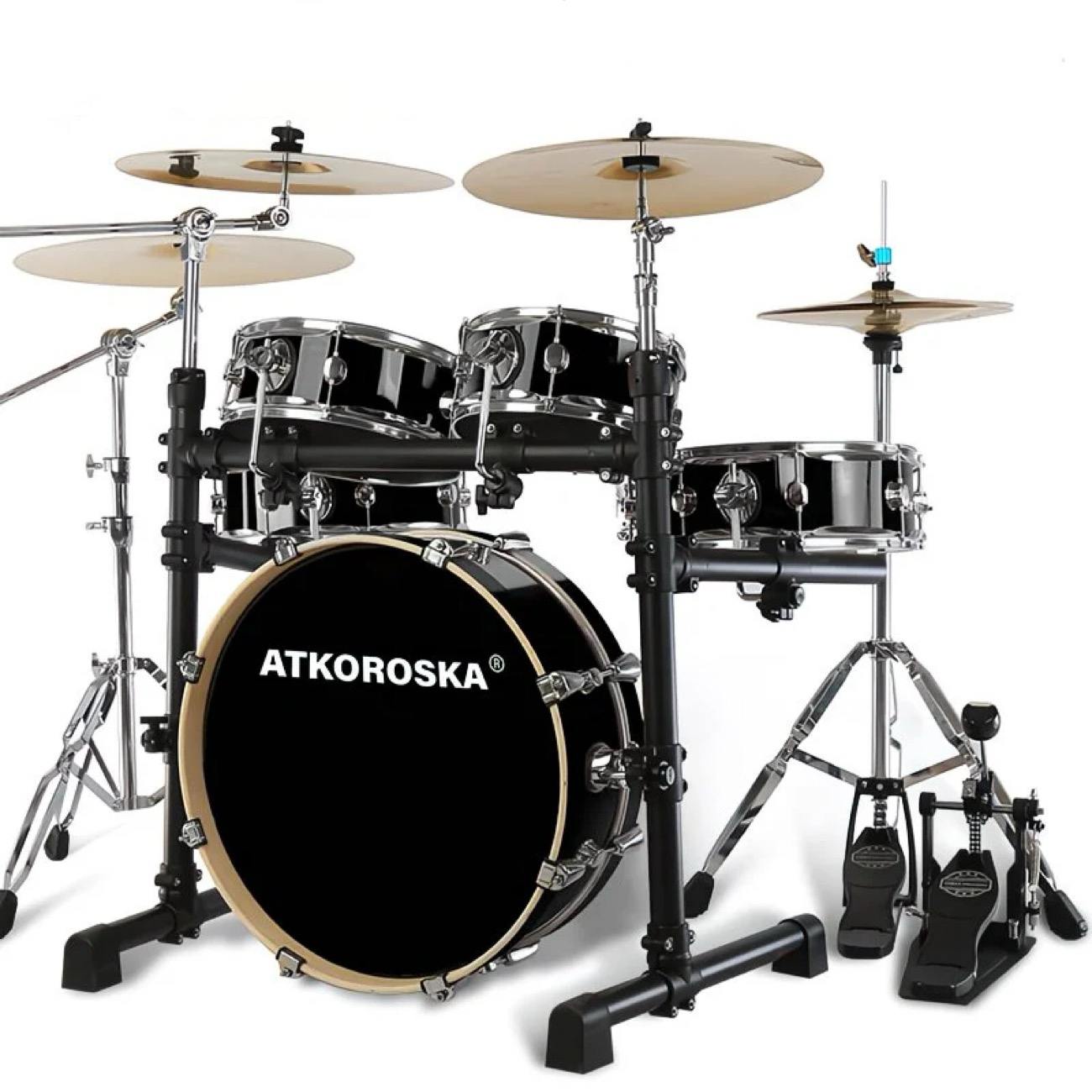 Black + D10 Polished (5-Drum 4-Cymbal)