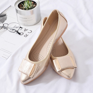 Sh10909a Women Dancing <strong>Flats</strong> Pointed Toe Shoes Breathable Black Gold <strong>Silver</strong> Plus Size 45 Shoes - Product Image 2