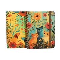 Nouvel agenda spirale 2027 – Carnet de notes élégant avec couverture florale originale, classeur A5 avec sangle – Idéal comme cadeau