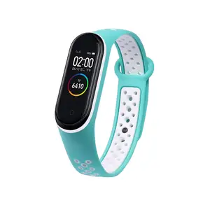 Bracelet de rechange en silicone respirant, pour Xiaomi Mi Band 3 4, montre connectée M3 M4 Plus