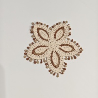 Applique florale en crochet de coton faite à la main, motif brodé en dentelle pour vêtements, sacs, accessoires, couture et décoration