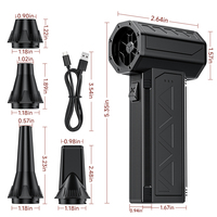 Ventilador turbo Jarvis de 100000 rpm, soplador de aire de alta presión integrado con función de succión, soplador de aire eléctrico para limpiar el coche.
