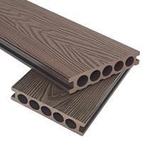 Revêtement de terrasse composite co-extrudé WPC OEM, résistant à l'eau, à grain de bois creux, pose facile par clipsage, pour extérieur