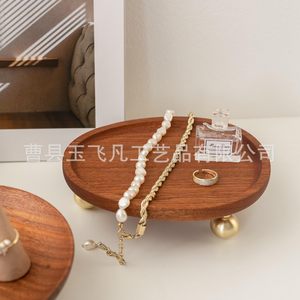Acacia Wood Jewelry Display Tray For Living Room Bedroom <b>Bathroom</b> Storage With Key Glasses Aromatherapy <b>Candle</b> Decoration - Product Image 5