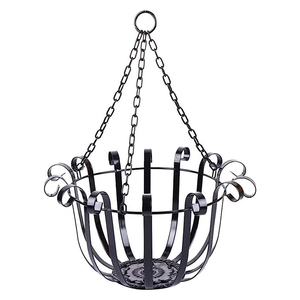 Maceta Colgante de Metal con Cadena, Diseño Elegante con Motivos de Espiral, Soporte para Macetas, Decoración para Interiores, Exteriores, Jardín, Balcón, Patio - Product Image 1