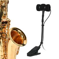 Microphone à condensateur filaire pour saxophone, microphone d'instrument avec suppression du bruit, prise XLR à clipser avec câble convertisseur de 1,5 m et connecteur 6,35 mm