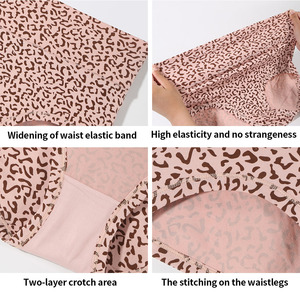 Culottes sexy Morcoda à imprimé léopard, grande taille 2XL, respirantes, confortables, douces, teintes unies, pour usage quotidien, prix abordable, sous-vêtements sculptants pour femmes - Product Image 4